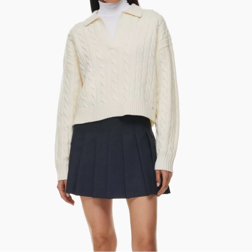Nwt Aritzia Color Whisper White Lottie Sweater 0793